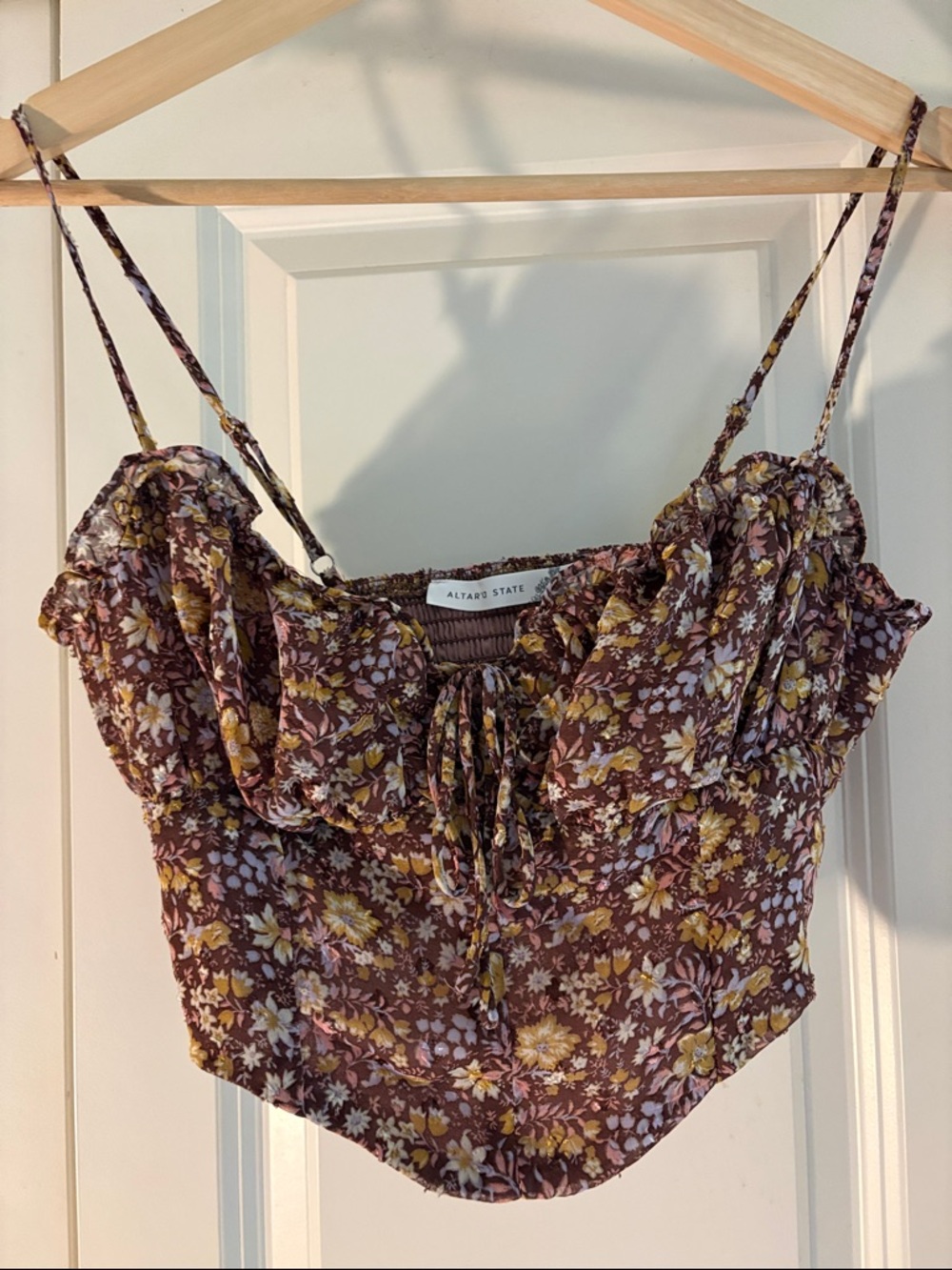 Altar'd State Floral Camisole in Purple and Yellow